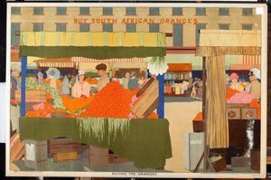 南アフリカからの夏のオレンジ」シリーズより「オレンジを買う」（カラーリトグラフ） 作： English School