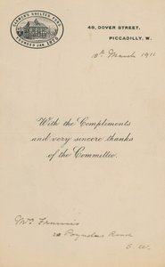 1875年1月に設立されたCabmens Shelter Fun。手紙