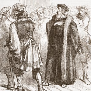 評議会での彼の敵の前のカルバン、ジェームズエイトケンワイリー（1808-1890）によるパブのプロテスタンティズムの歴史からのイラスト。 1878