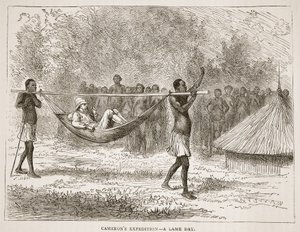 Camerons expedition- a lame day、illustration from the Pictorial Edition of the Life and Discoveries of David Livingstone、pub。 A. Fullarton＆Co.、1876年 作： English School
