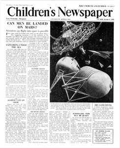 火星に着陸できるか、1951年10月の「The Children&39;s Newspaper」の最初のページ（新聞） 作： English School