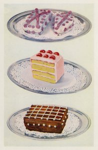 カナディアンケーキ; レイヤーケーキ; アイスチョコレートケーキ（カラーリトグラフ） 作： English School