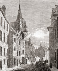 キャノンゲート刑務所、エジンバラ、スコットランド、オールド イングランド: 絵画博物館、パブ。 1847年 作： English School