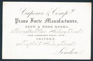 Caperoe＆Company、ピアノフォルテメーカー、トレードカード