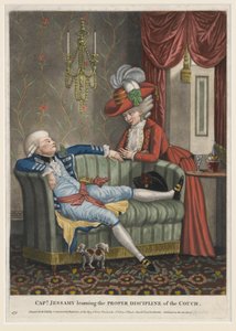 ジェサミー船長、ソファの正しいしつけを学んだ、1782年頃（手塗りのメゾチント） 作： English School