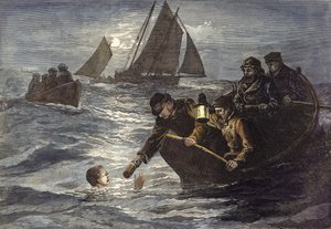 キャプテンウェッブズは、月光のホットコーヒーであるイギリス海峡を泳いで渡ろうとします。 作： English School