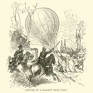 1871年1月、パリからの気球の捕獲 作： English School