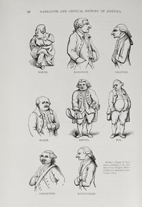 ジャスティンウィンザーによって編集された「アメリカの物語と批評の歴史」からの風刺画、ロンドン、1886 作： English School