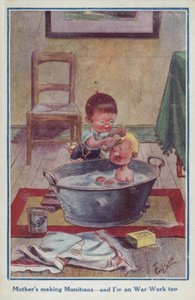 2人の男の子の漫画宣伝はがき 作： English School