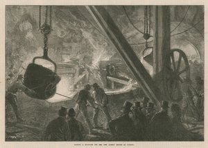 チェルシーで新しいアルバートブリッジのシリンダーを鋳造する 作： English School