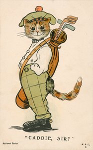 猫、スコットランドのゴルフ キャディ (カラー リソ) 作： English School