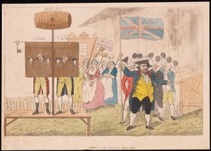 枕元のセシル・レイ The Rights of the Commons, pub.1784年（手彩色彫刻 作： English School