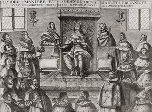 1648年の貴族院のチャールズ1世、1893年に出版されたJRグリーンの「イギリス人の短い歴史」より 作： English School