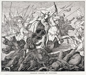 チャールズマーテル（c.688-741）、ポイティエ、フランスの歴史、エミールドボンネショー作、ウォード、ロックアンドカンパニー、ロンドン発行