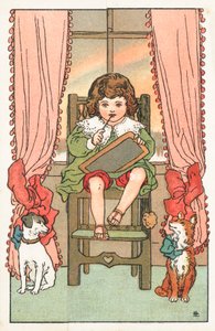 ハイチェアの子供、クリスマスカード 作： English School