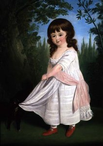 犬と遊ぶ子供、1800年頃 作： English School
