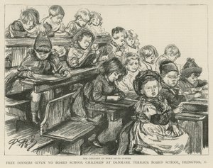 夕食後の仕事で子供たち 作： English School