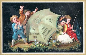 遊んでいる子供たちや釣り、クリスマスカー