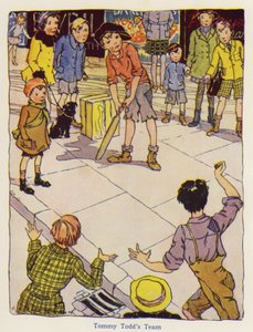 路上でクリケットをしている子供たち（カラーリソ） 作： English School