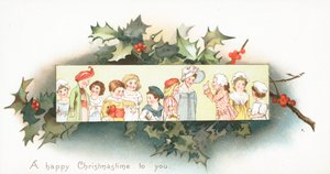 並んでいる子供たち、クリスマスカード 作： English School