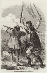中国の北京語と兵士。