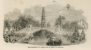 中国の塔とセントジェームズパークの橋 作： English School