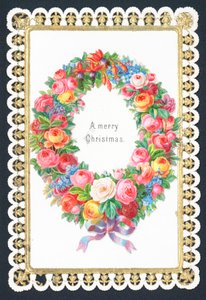 クリスマスフラワーリース、クリスマスカード 作： English School