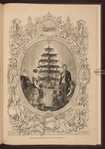 「ウィンザー城のクリスマス ツリー」、「イラストレイテッド ロンドン ニュース」のクリスマス サプリメント、1948 年 12 月 (版画) 作： English School
