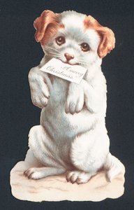 子犬キャリングカード付きのクリスマスカード 作： English School