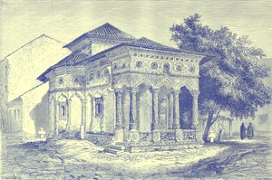 ブカレストの教会、HWベイツによって編集されたIllustrated Travelsのイラスト、c.1880を発行（デジタル強化画像） 作： English School
