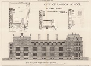 ロンドン市学校;側面図 作： English School