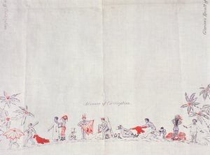 1879年のフィジーの文明（綿に印刷） 作： English School