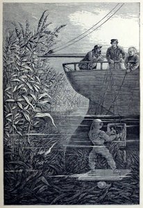 波の下からのスクリューのクリア、または深海でのダイビング、パブ。 1887年。 作： English School