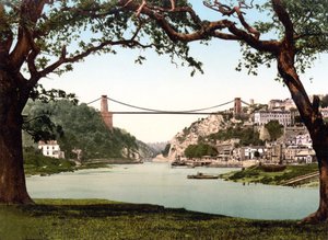クリフトン吊り橋（手彩色写真） 作： English School