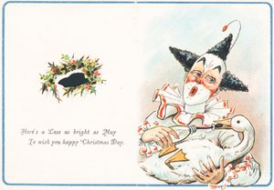 道化師の哺乳哺乳ガチョウ、クリスマスカード 作： English School