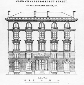 クラブチェンバーズ、リージェントストリート、1839年 作： English School