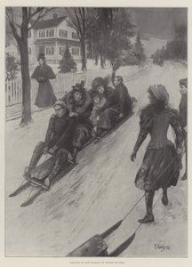 ダブルランナーでニューイングランドを惰眠をむさぼる（版画 作： English School