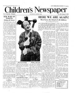 ココの道化師、 &39;The Children&39;s Newspaper&39;のフロントページ、1954年1月（新聞） 作： English School