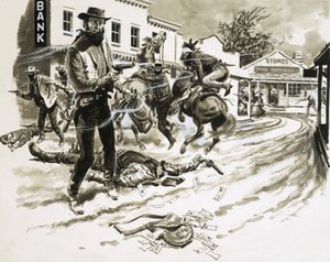 Jesse James GangのメンバーであるCole Youngerが銃撃戦で 作： English School