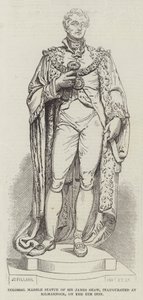 大理石製の巨大なSir James Shaw像、4日にKilmarnockで落成式が行われた（彫刻 作： English School