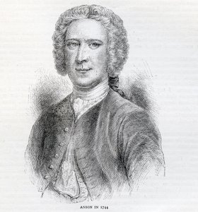 コモドールジョージアンソン、第1男爵アンソン（1697-1762）、1744 作： English School