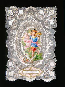 不変性、バレンタインカード、1860年頃（紙にカラーリソ） 作： English School