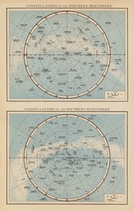 北半球の星座；南半球の星座（カラーリトグラフ）