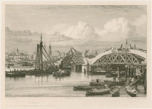 1827年7月26日、新しいロンドン橋の建設 作： English School