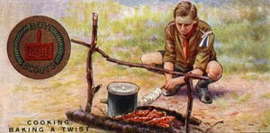 スカウトのための料理能力バッジ-ひねりを焼く、1929 作： English School