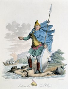 サクソン人指導者の衣装 - S.R. MeyrickとCh. Smithによる「ケルト人とゴート人、6世紀初頭のイギリス諸島の住民とバルト海西岸のゴート族の習慣」の中で。