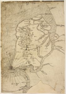Cotton Augustus I.i f.51 地図製作者 Robert Lythe によるシェピー島の地図 作： English School