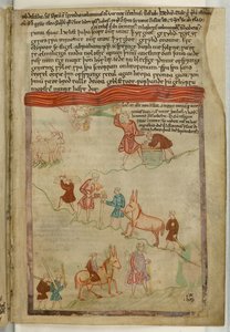 コットンクラウディウスB. IV f.38、創世記。 「古英語の六書」（ベラム）からの旅の物語 作： English School