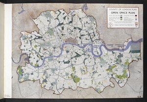 ロンドン郡のオープン スペース計画 / ロンドン郡議会のために J.H. フォーショーとパーティック アバークロンビー 作： English School