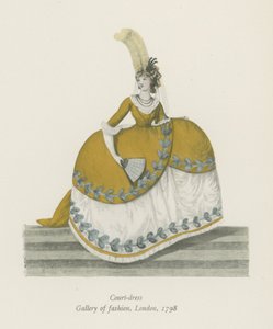 裁判所のドレス。ロンドンのファッションギャラリー、1798 作： English School